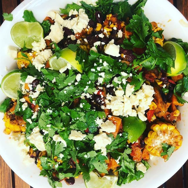 sweet potato, corn &amp; black bean salad